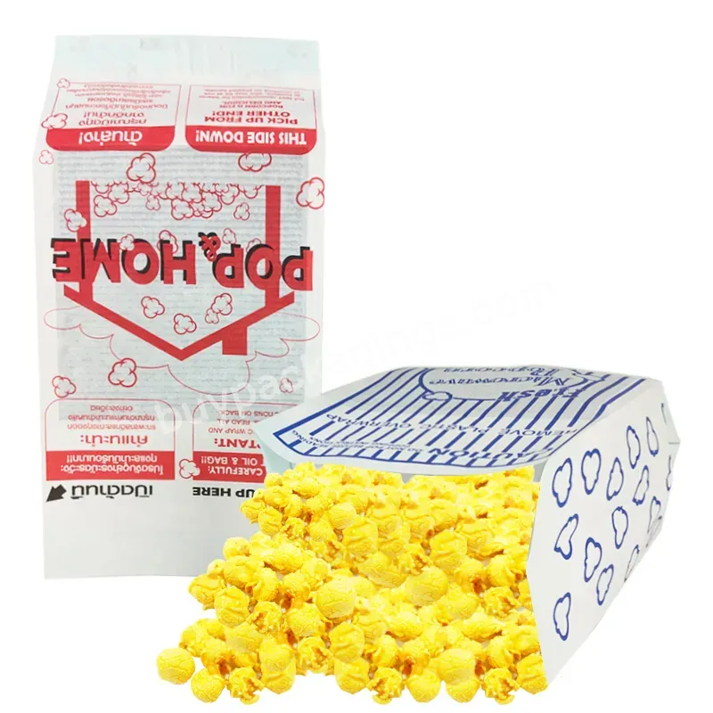 Custom Popcorn Paper Bags Bolsa De Papel Logo Printed Waterproof Kraft Paper Popcorn Chicken Bread Microwave Popcorn Bag