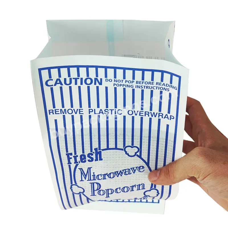 Custom Popcorn Paper Bags Bolsa De Papel Logo Printed Waterproof Kraft Paper Popcorn Chicken Bread Microwave Popcorn Bag