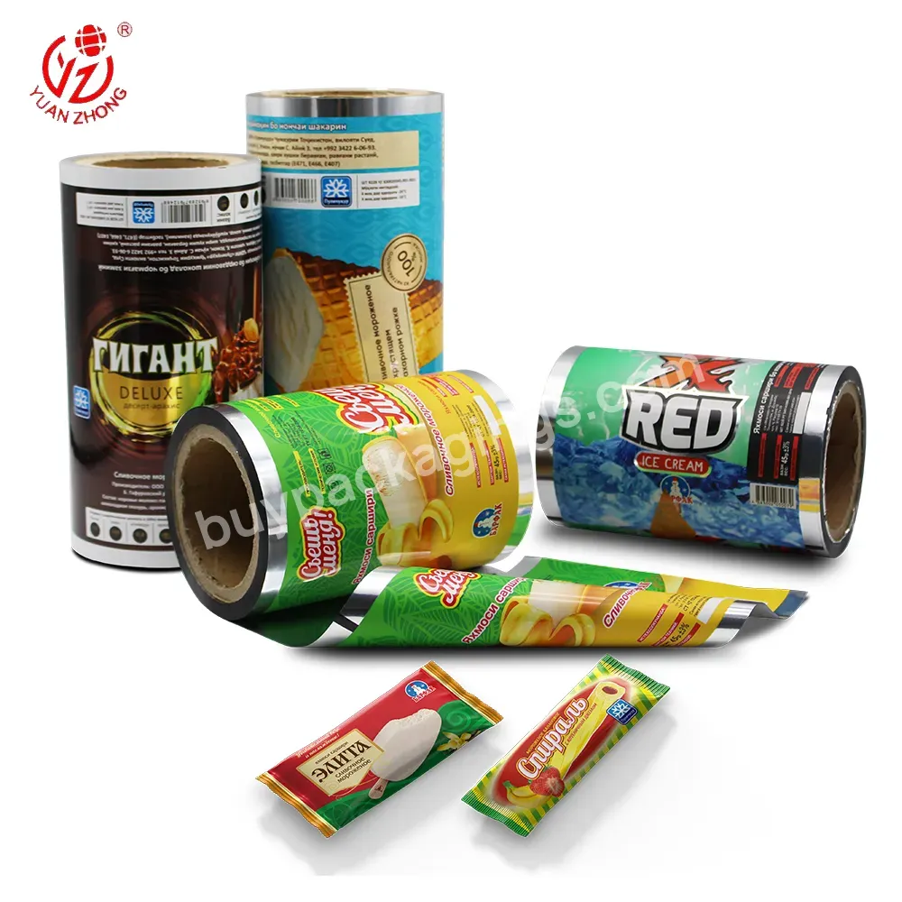 Custom Popsicle Packaging Plastic Film Roll Food Grade Plastic Film Roll For Packaging Soft Plastic Film Candy Packaging Pouch