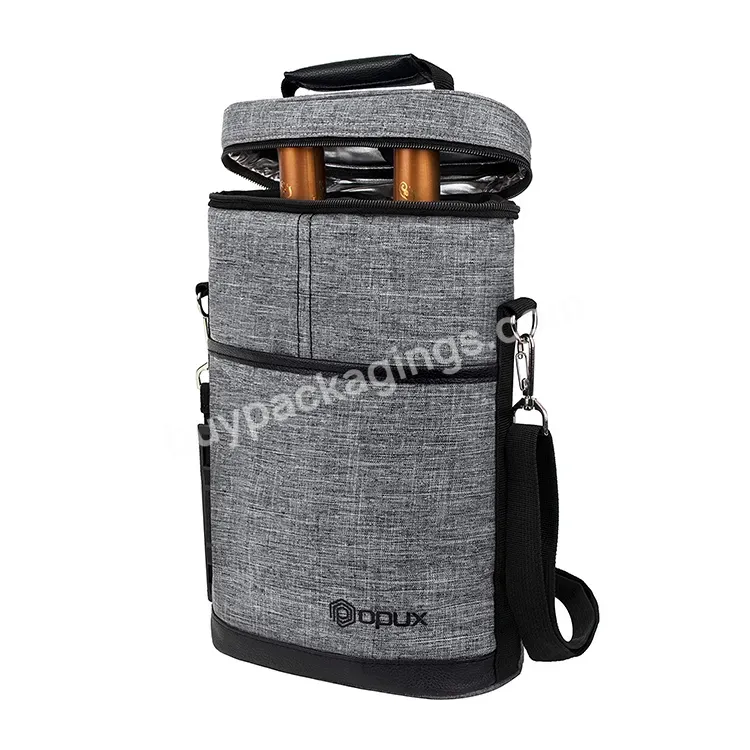 Custom Portable Chees Wine Beach Water Round Beer Can 2 Bottle Carrier Tote Delivery Thermal Insulated Ice Cooler Bags For Drink