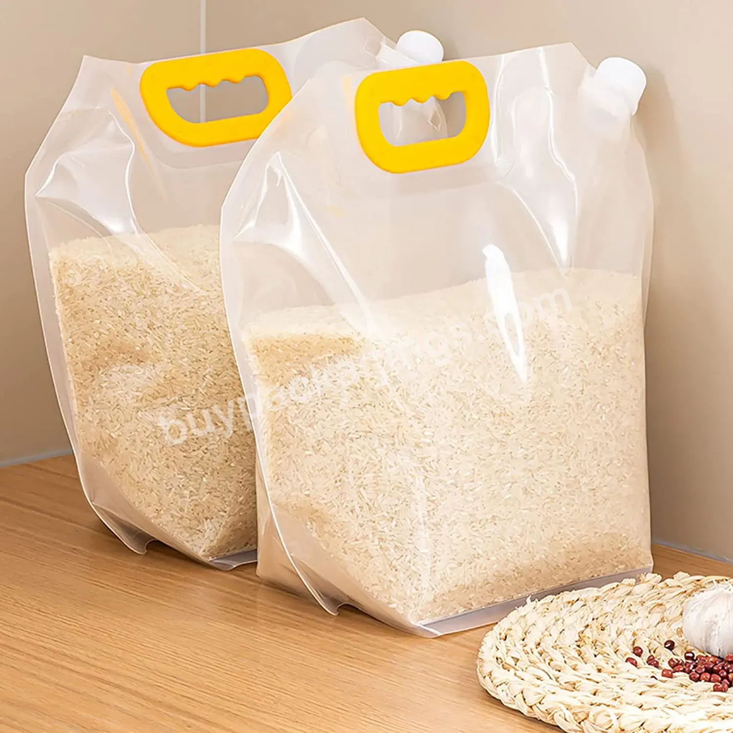 Custom Portable Drinking Containers Packaging Spout Pouch Grain Storage Suction Bags 5 Kg Rice Packing Bag With Nozzle - Buy 5 Gallon Rice Packing Bag,Transparent Grain Storage Suction Bags With Funnel,Flexible Liquid Packs Plastic Stand Up Spout Pou