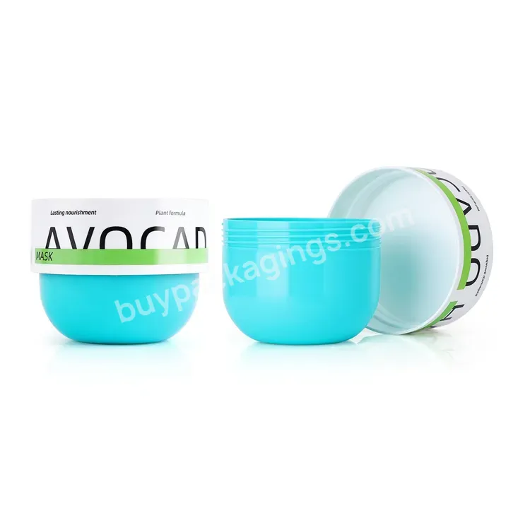 Custom Pp 240ml Plastic Round Shape Empty Face Cream Body Scrub Container Hair Mask Jar Bottles For Cosmetic Packaging