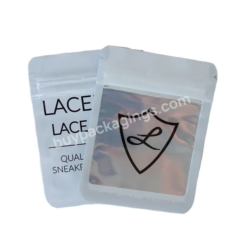 Custom Print 3 Side Seal Bag Mylar 3.5g Smell Proof Packaging Aluminum Foil Food Grade Clear Zipper Plastic Bags Holographic