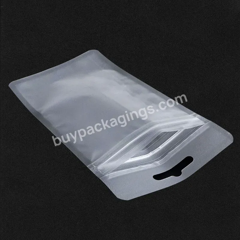 Custom Print Antistatic Consumer Electronics Packaging Bag Three Side Seal Pouch Ziplock Matte Frosted Translucent Packaging Bag