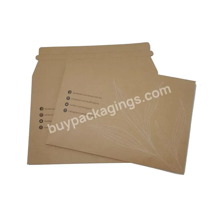 Custom print Biodegradable recycled kraft paper cardboard mailing envelopes bag