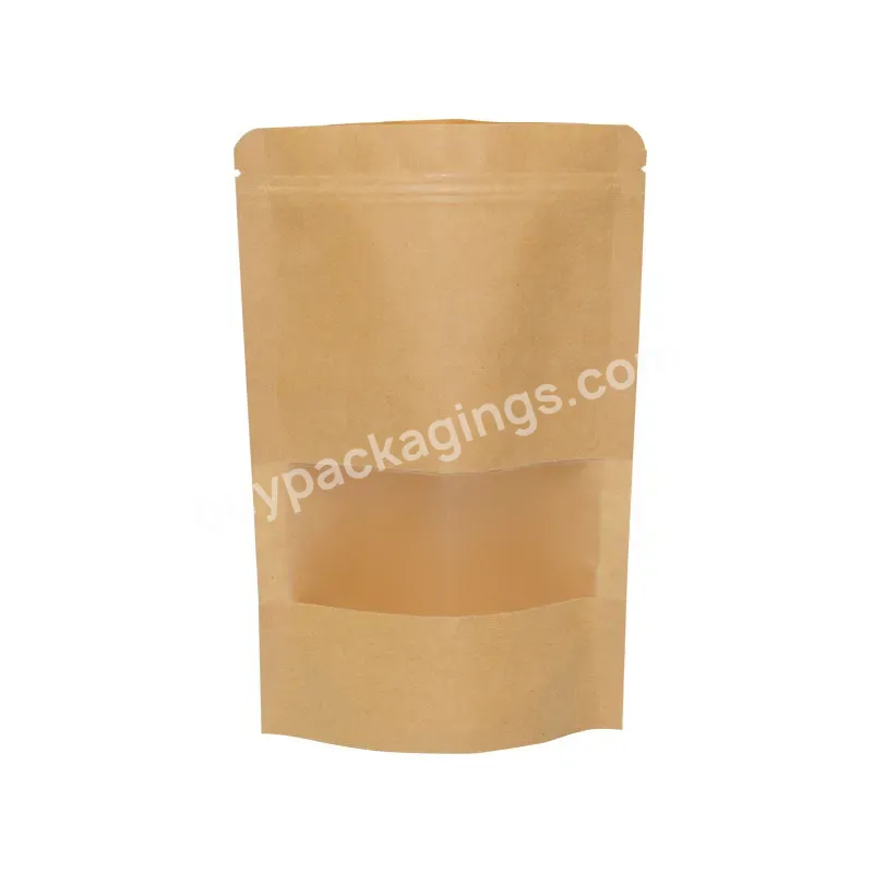 Custom Print Brown/white Kraft Paper Stand Up Bag For Wheat Flour 100g