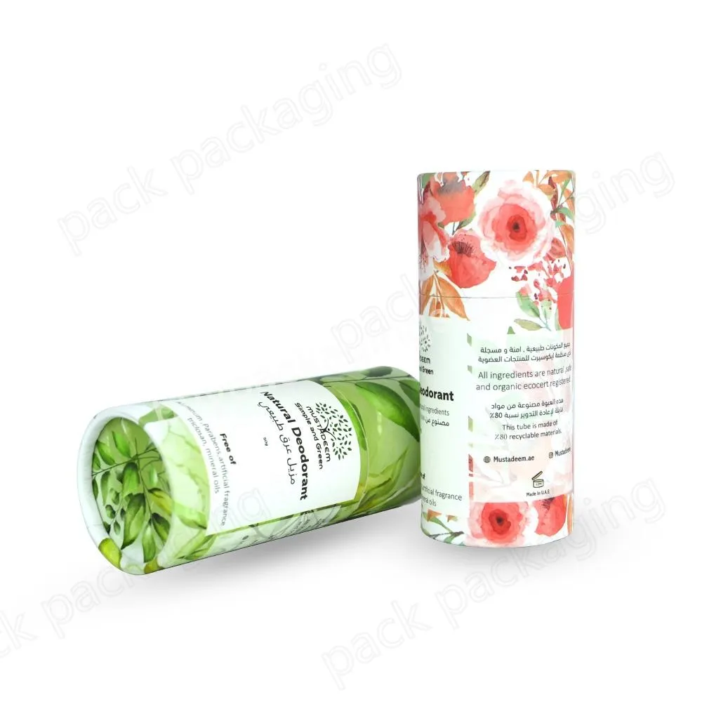 Custom Print Cardboard Paper Tube Cardboard twist Up Deodorant Containers Paper Tube