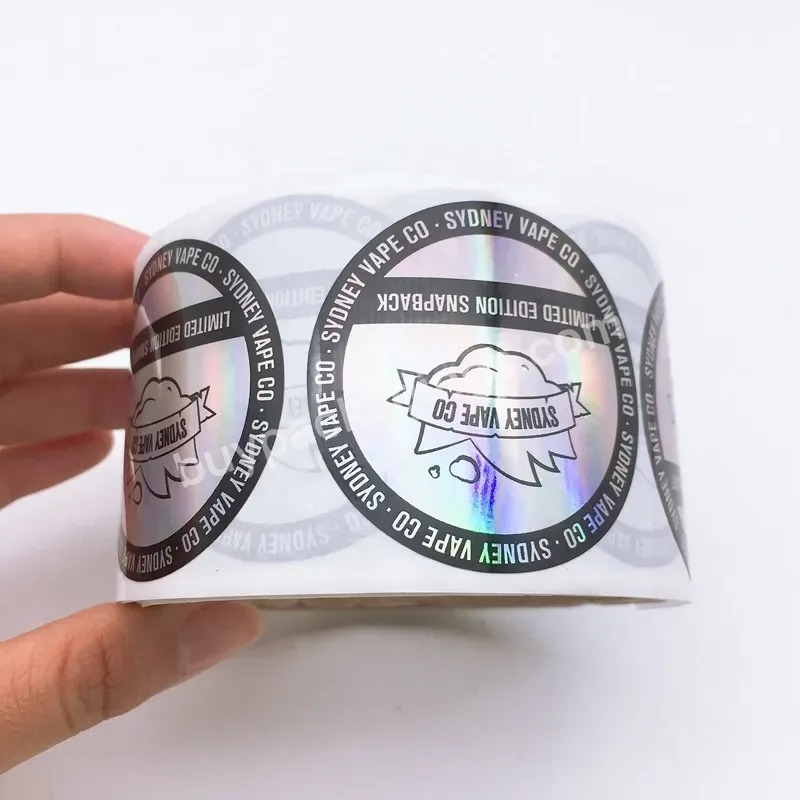 Custom Print Cheap Foil Hologram Hat Label Sticker Holographic Hats Label