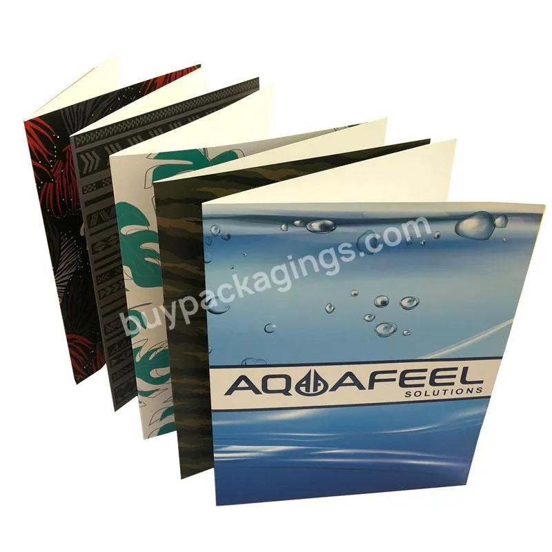 Custom Print Company Logo A4 Paper Holders File Paper Presentation Folder With 2 Pockets