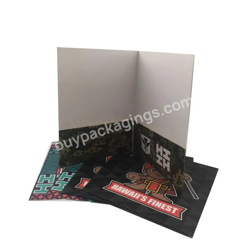 Custom Print Company Logo A4 Paper Holders File Paper Presentation Folder With 2 Pockets