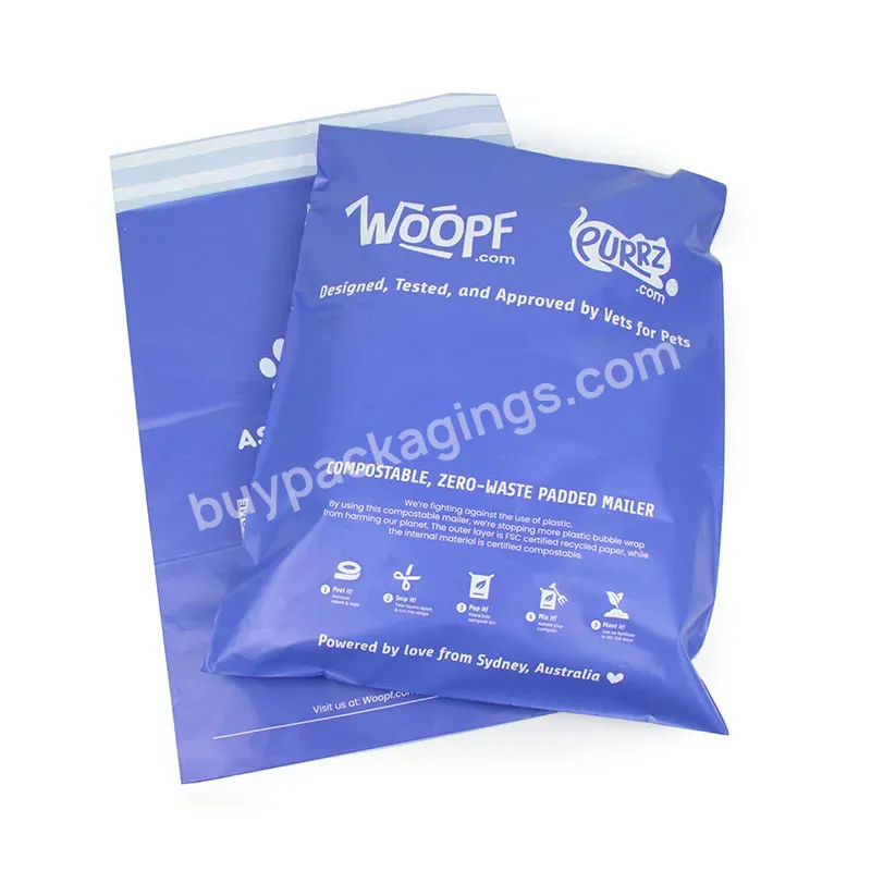 Custom Print Courier Mailing Package Biodegradable Shipping Bag Matte Double Sealing Tape Home Compostable Mailer Bag With Logo