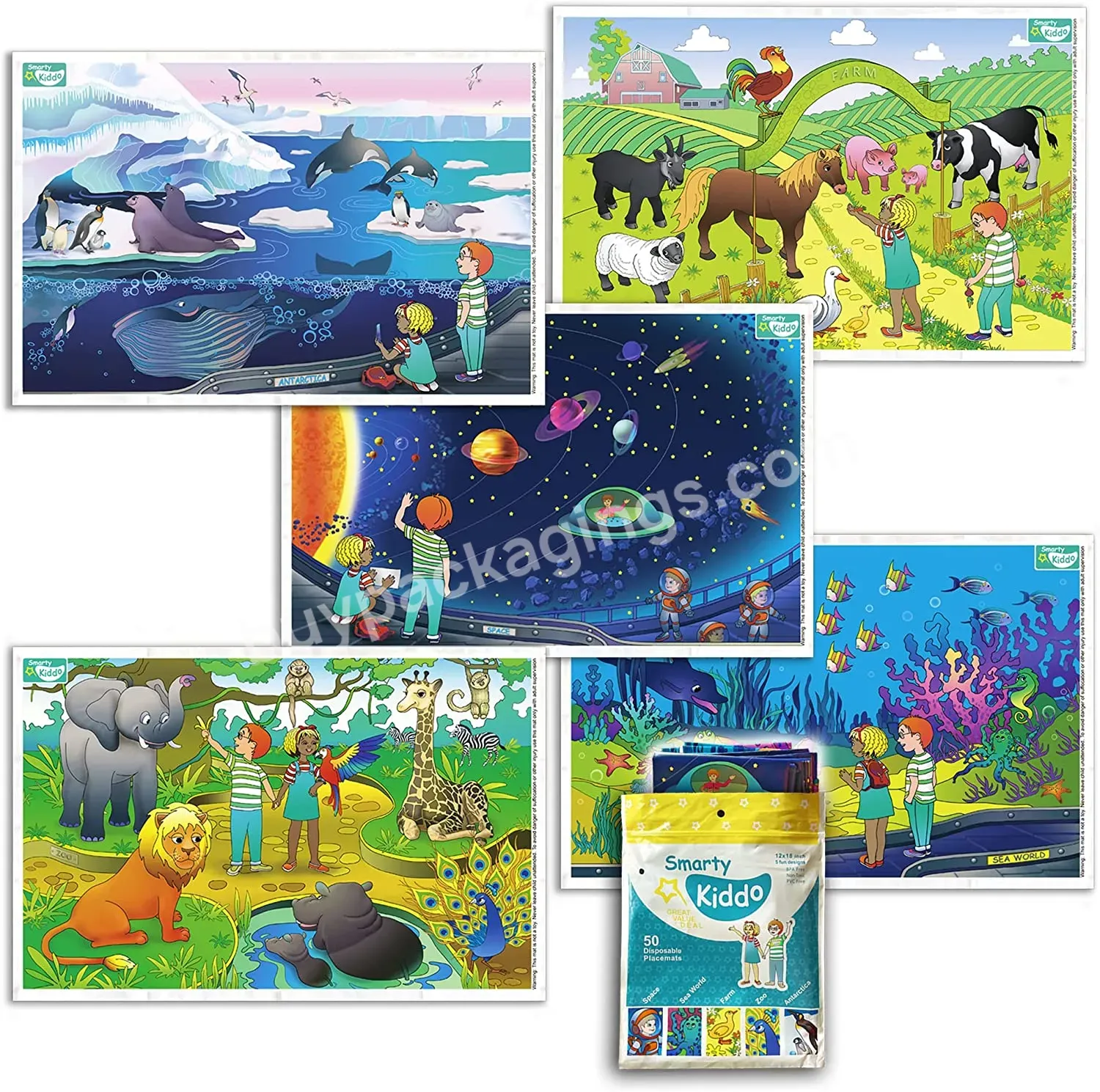 Custom Print Disposable Kids Placemats Biodegradable Toddler Baby Placemat