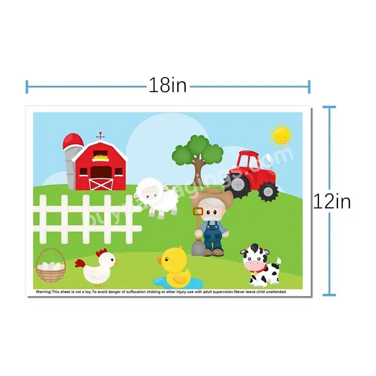 Custom Print Disposable Stick-on Placemats Biodegradable Kids Table Topper