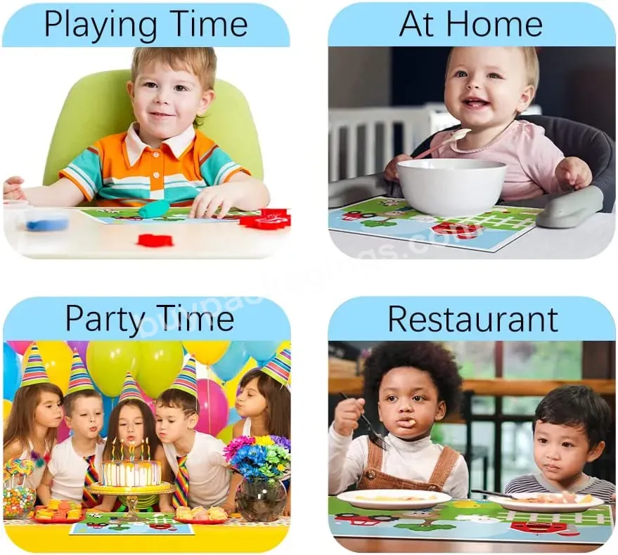 Custom Print Disposable Stick-on Placemats Biodegradable Kids Table Topper