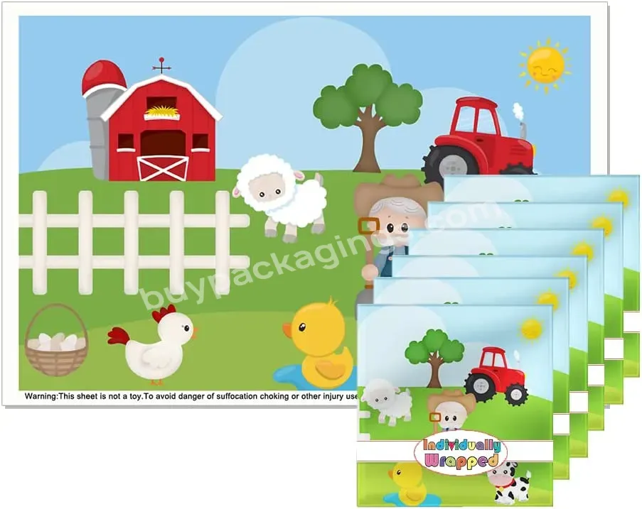 Custom Print Disposable Stick-on Placemats Biodegradable Restaurant Table Mats For Kids