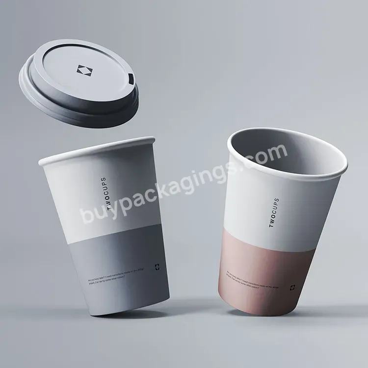 Custom Print Eco Reusable To Go Takeaway Cold Hot Drinks Holder Carrier Die Cut 8 12 Oz Ripple Coffee Paper Cup With Sleeve Lid