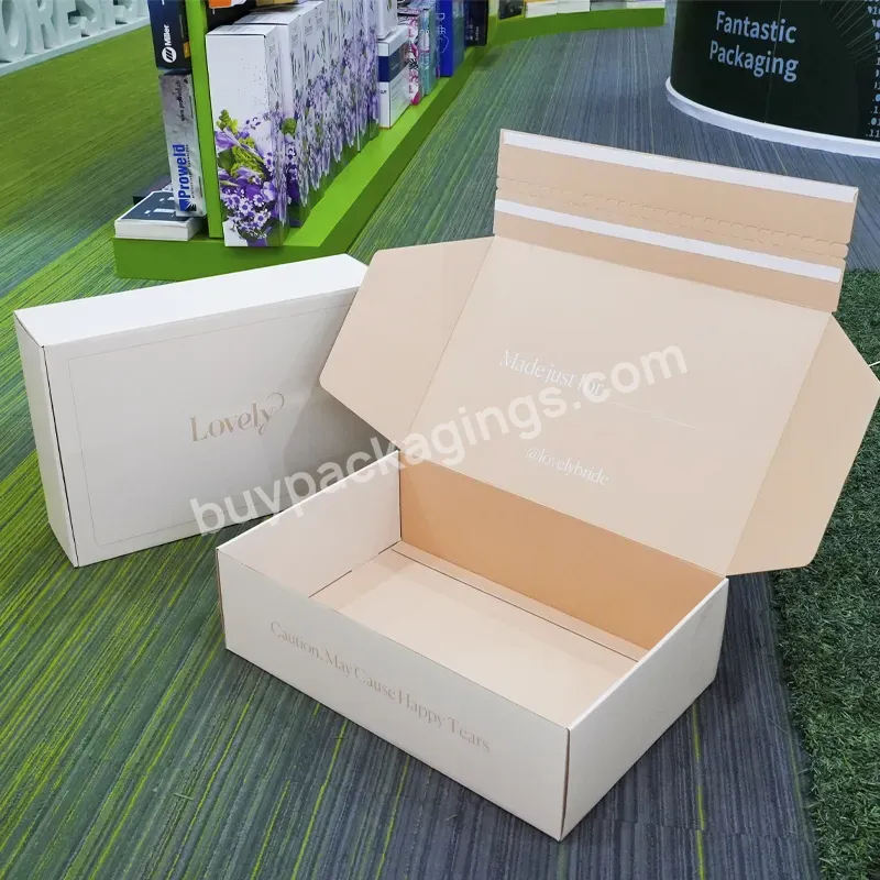 Custom Print Ecommerce Corrugated Paper Boxes Recycled Cardboard Zipper Tear Strip Mailer Packaging Shipping Box Custom Logo