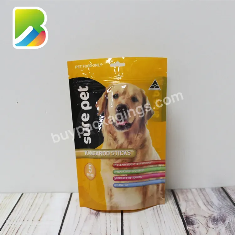 Custom Print Large Size Side Gusset Quad Seal Plastic Non-woven Animal Feed Pet Dog Cat Food Packaging Bag