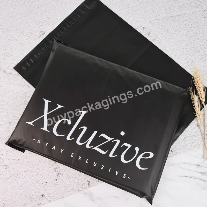 Custom Print Logo Black Matt Mailing Envelope Packaging Oem Biodegradable Plastic Shipping Postal Bag For Clothes