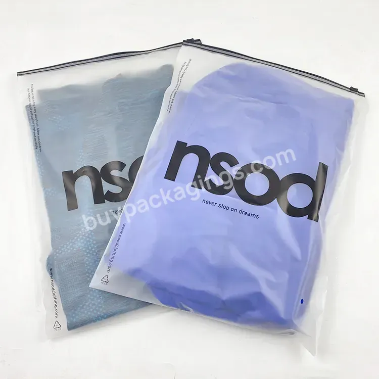Custom Print Logo Black Self Sealing Slider Poly Mailer Clothing Packaging Plastic Frosted Zipper Bag