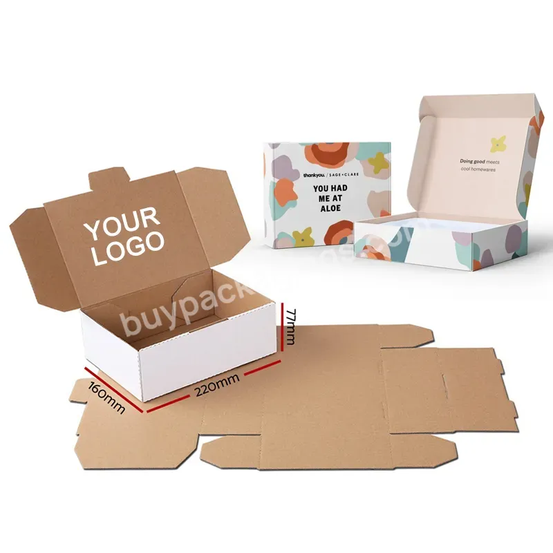 Custom Print Logo Eco Friendly Brown Kraft Box Packaging Jewelry Skincare E Flute Corrugated Cardboard Mailing Shipping Box