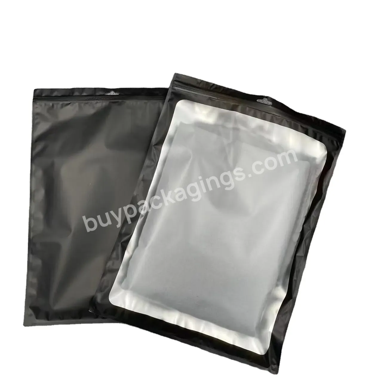 Custom Print Logo Eco Friendly Zipper Clear Clothes Black Packaging Bag With Zipper Clothing Transparent Opp Other Plastic Bags