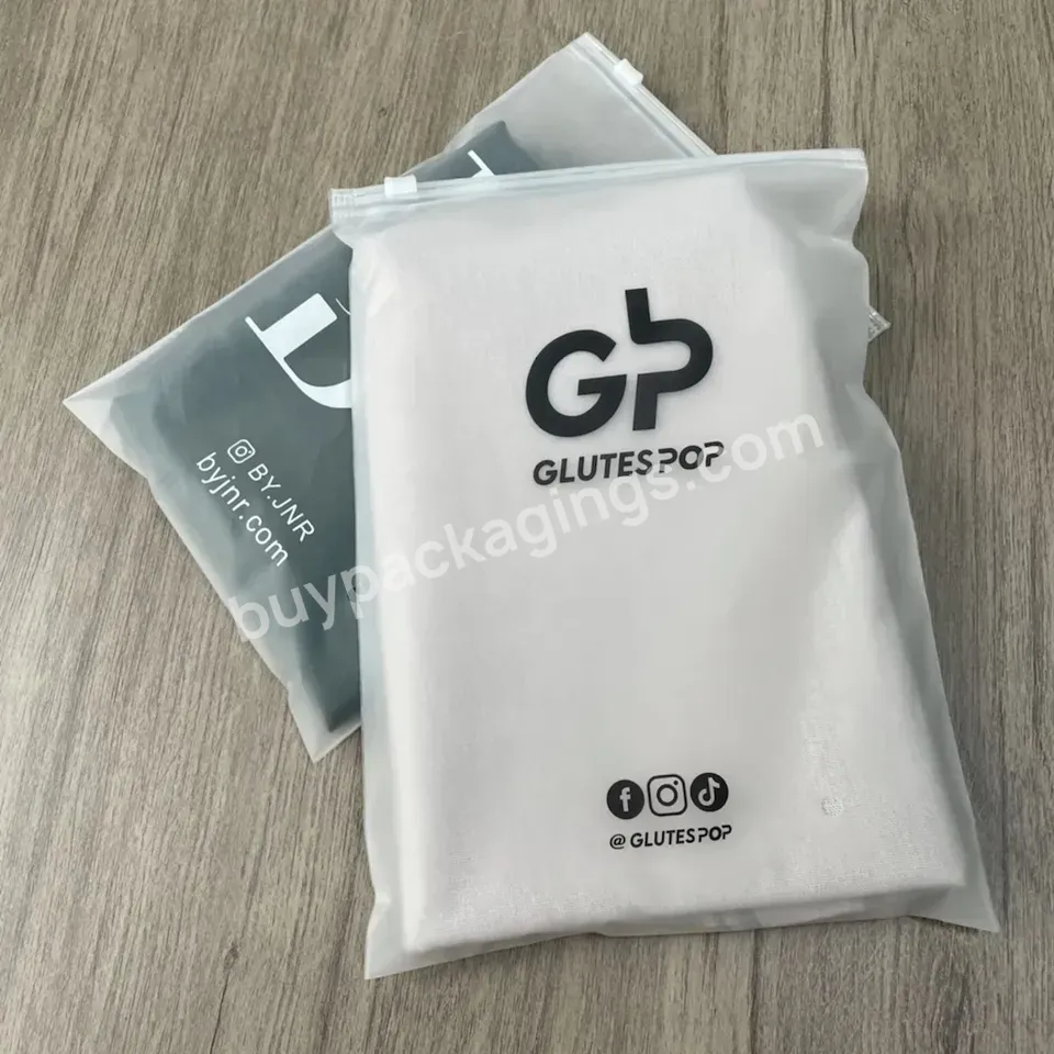 Custom Print Logo Frosted Zip Lock Clothing Packaging Poly Bag/product Packaging Plastic Bag
