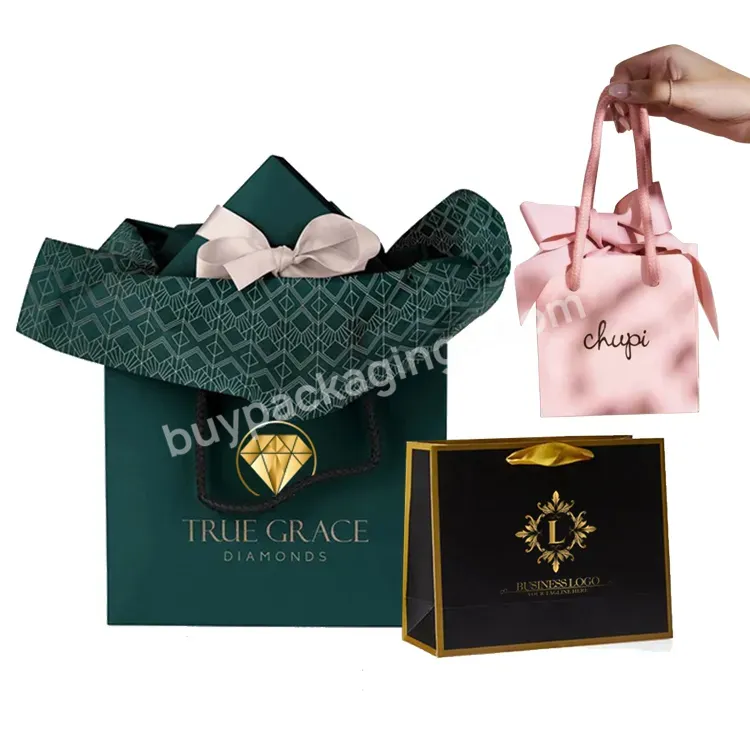 Custom Print Logo Gold Luxury Small Size Commercial Decoration Designs Gift Shopping Paper Bag For Clothing Jewelry Store - Buy Jewelry Paper Bag,Jewelry Gift Bag,Handmade Paper Bag.