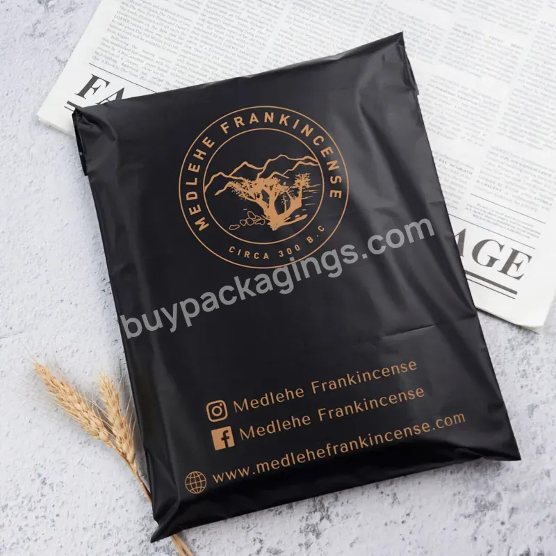 Custom Print Logo Matte Black Mailers Poly Plastic Mail Packaging Shipping Hot Sales Brand Polybag For Clothing