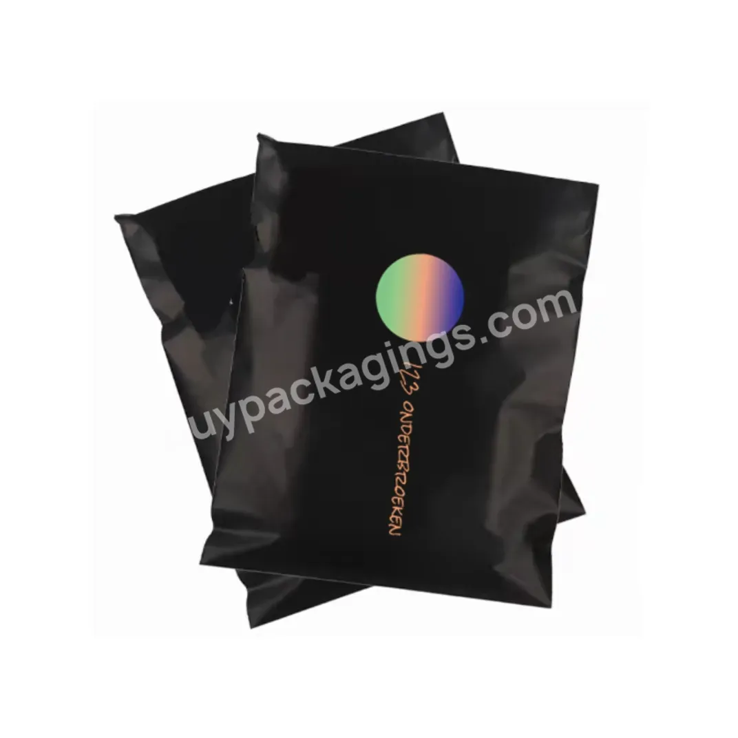 Custom Print Logo Matte Black Polymailer Postal Envelope Plastic Clothing Package Shipping Mailing Bags Top Grade Polybag