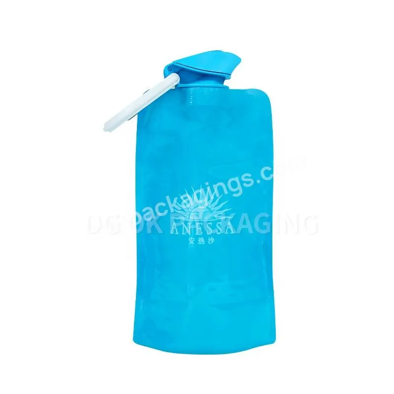 Custom Print Logo Outdoor Foldable Storage Plastic Water Bottle Bags Portable Pvc Pe Plastic Water Storage Bag