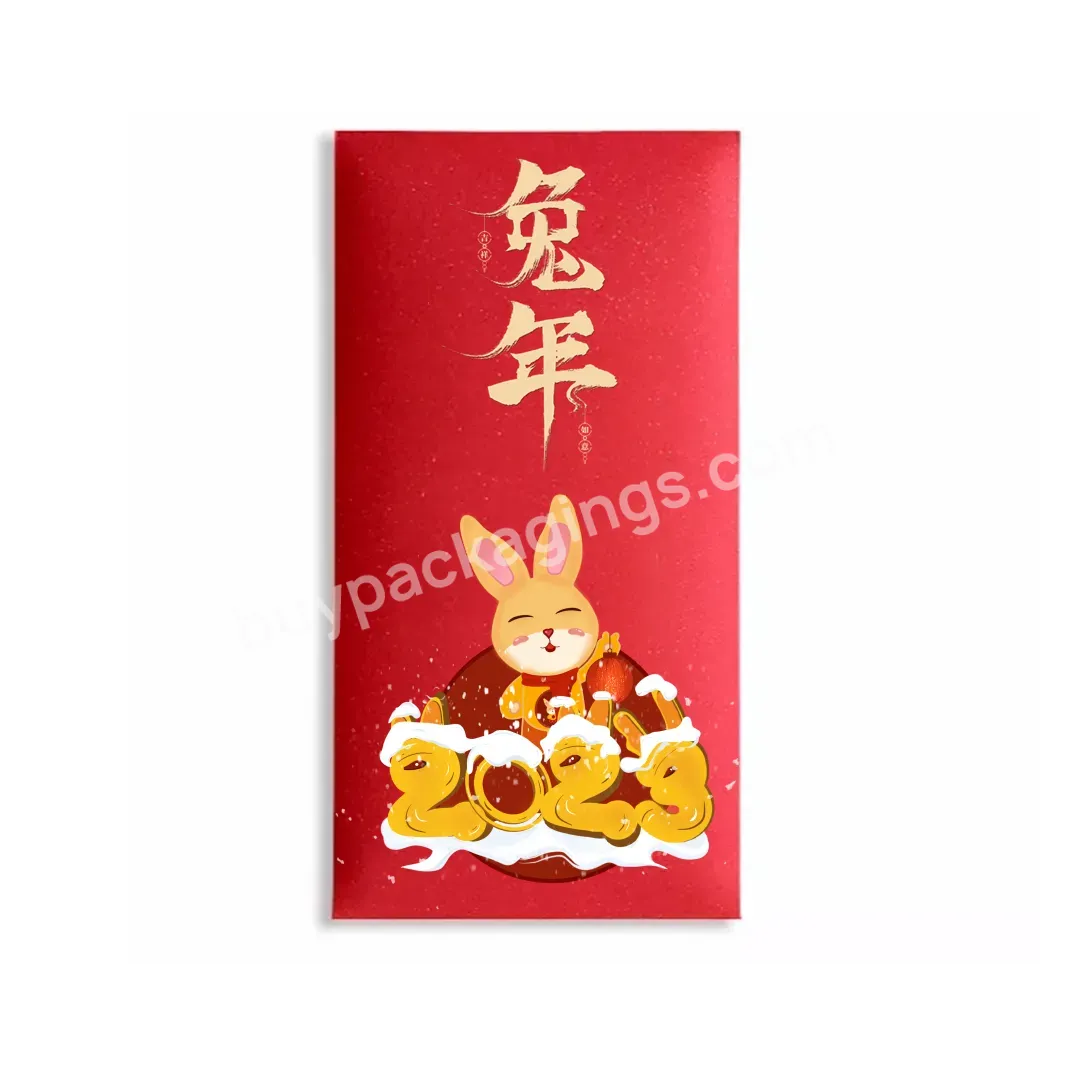 Custom Print Luxury Foil Hotstamping Red Packet Elegant Envelope Chinese New Year Red Pocket Traditional Hong Bao