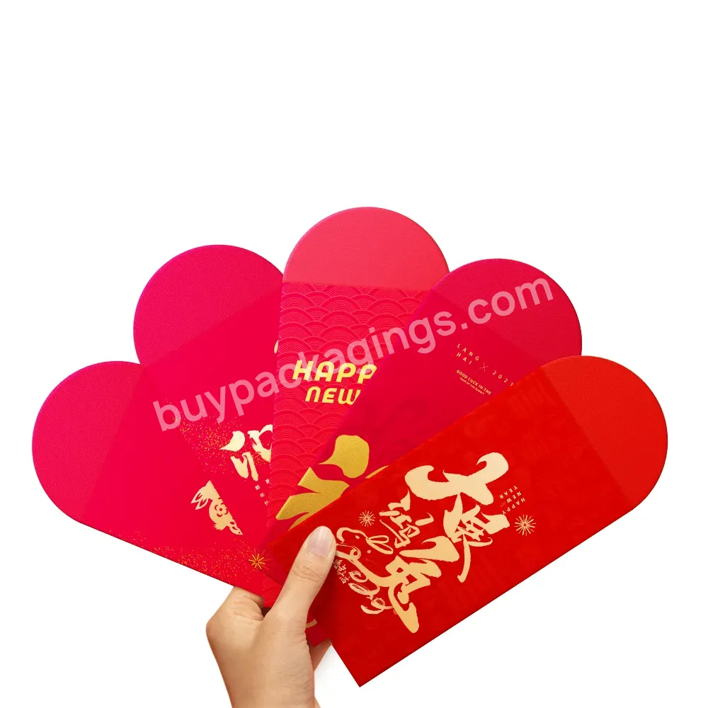 Custom Print Luxury Foil Hotstamping Red Packet Envelope Chinese New Year Ang Bao