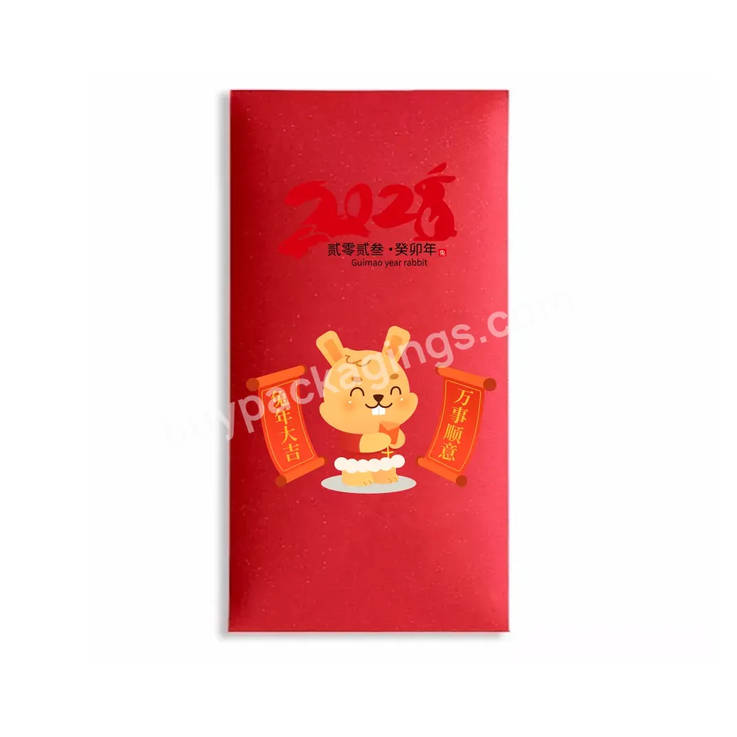 Custom Print Luxury Foil Hotstamping Red Packet Envelope Chinese New Year Elegant Pocket Traditional Hong Bao