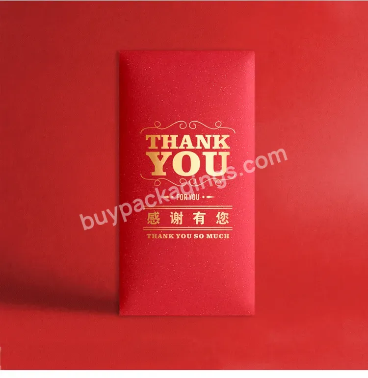 Custom Print Luxury Foil Hotstamping Red Packet Envelope Chinese New Year Red Pocket Traditional Hong Bao