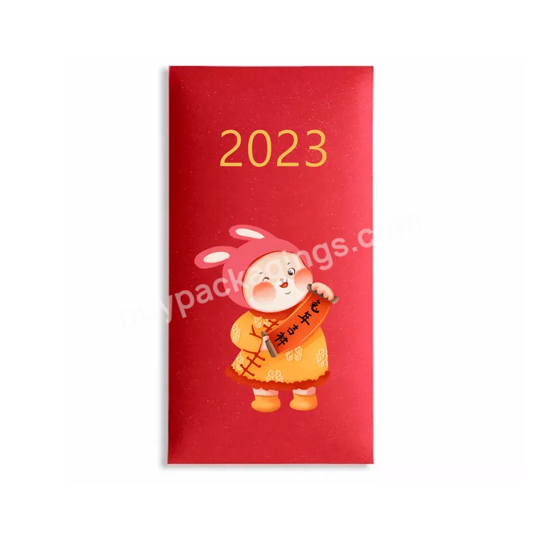 Custom Print Luxury Foil Hotstamping Red Packet Envelope Chinese New Year Red Pocket Wedding Hong Bao