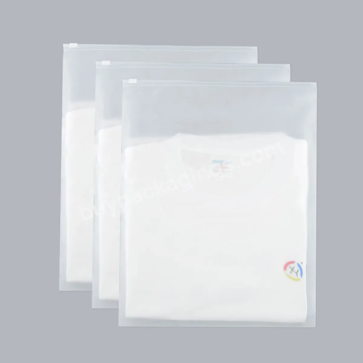 Custom Print Matte Zip Lock Frosted Plastic Sealing Zipper Bag For Garment T Shirt Swimwear Clothes