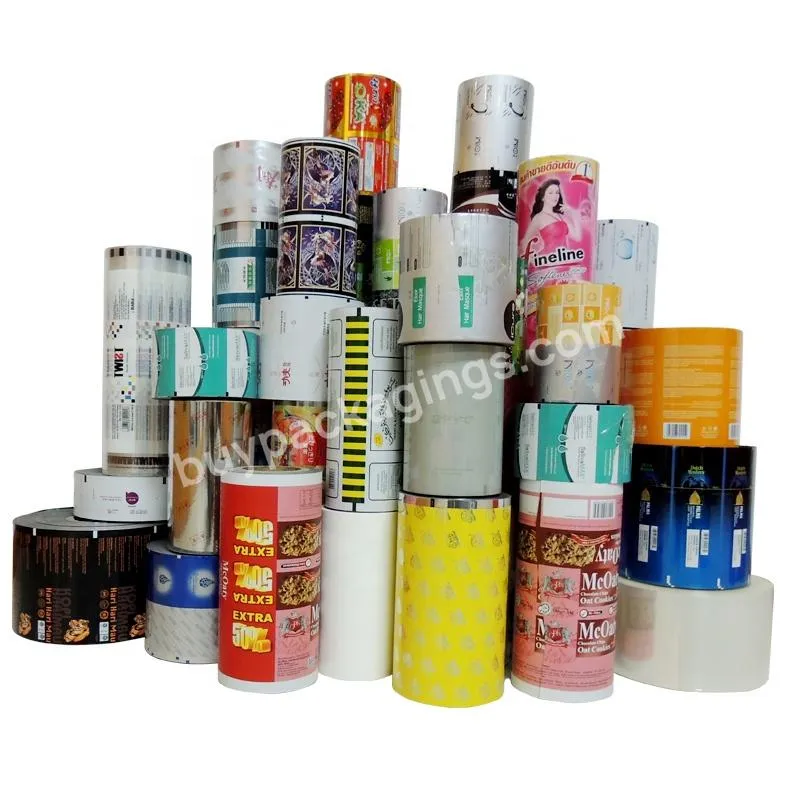 Custom Print Plastic Foil Laminated Heat Sealable Flexible Food Packaging Materials Roll Stock Film For Automatic Packing