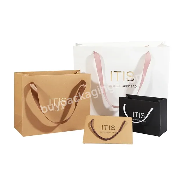 Custom Print Recyclable Shopping Paper Bags With Your Own Logo