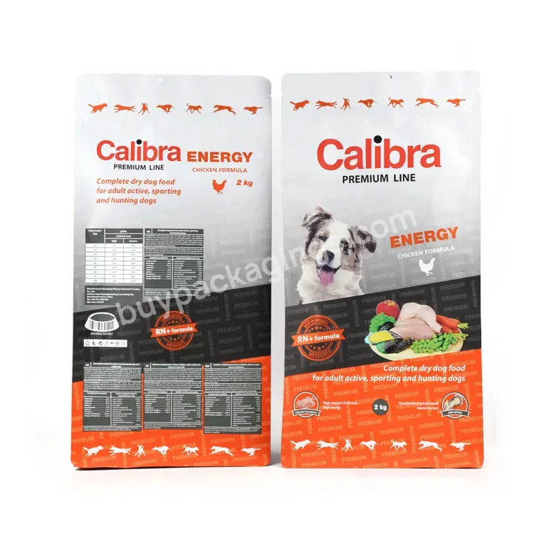 Custom Print Reusable 5kg 15kg 20kg 25kg Food Grade Aluminum Foil Stand Up Cat Dog Food Storage Bag Pet Bag