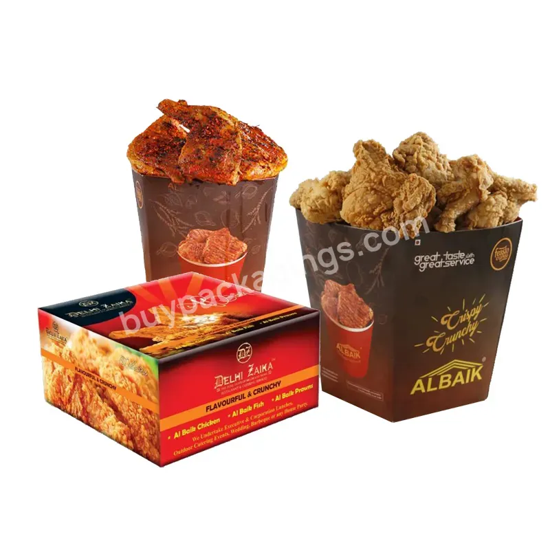 Custom Print Saudi Arabia Al Baik Corrugated Chicken Packaging Tinfoil Tray For Burger Fries Broast Grilled Chicken Paper Box