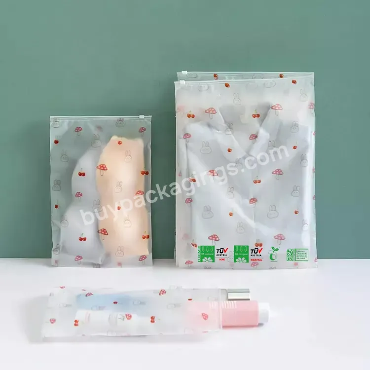 Custom Print T Swimwear Eco Friendly Plastic Packaging Biodegradable Zipper Bag For Clothes