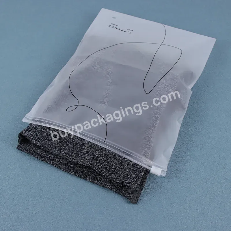 Custom Print Transparent Clothing Packaging Holographic Resealable Zip Lock Plastic Clear Slider Frosted Zipper