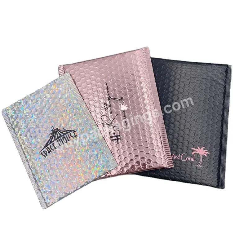 Custom Print Various Color Envelopes Bubble Bag Foil Metallic Bubble Envelope Express Mailer Bag