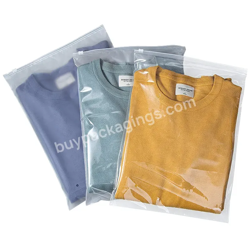 Custom Print Waterproof Clear Pe Swimwear Frosted Clothing Ziplock Bag Plastic Zipper Packaging Bag