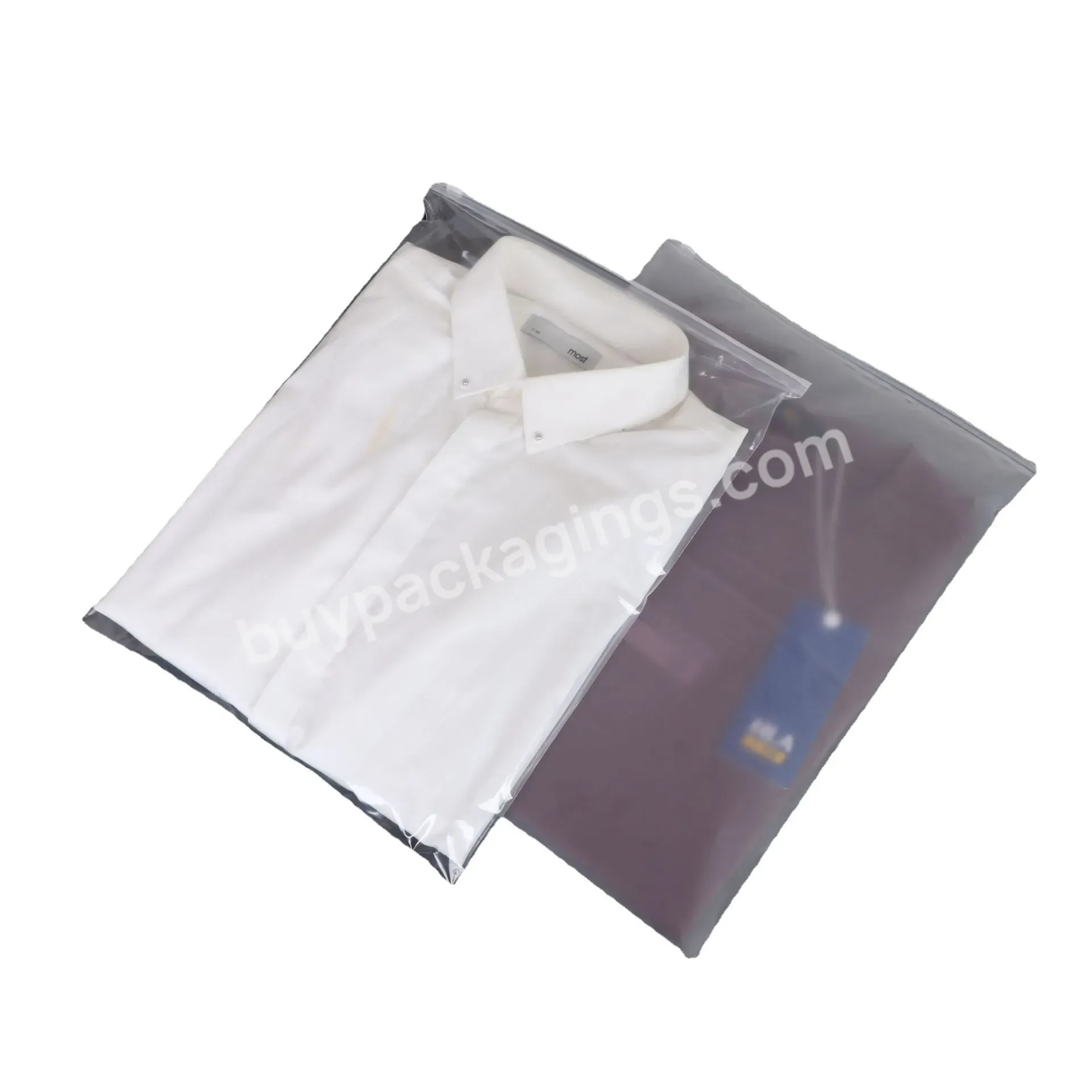 Custom Print Waterproof Clear Pe Swimwear Frosted Clothing Ziplock Bag Plastic Zipper Packaging Bag