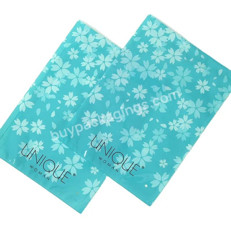 Custom Print Waterproof Pe Biodegradable Frosted Zipper Pouch Bikini Swimwear Clothes Plastic Packaging Small Zip Lock Bag