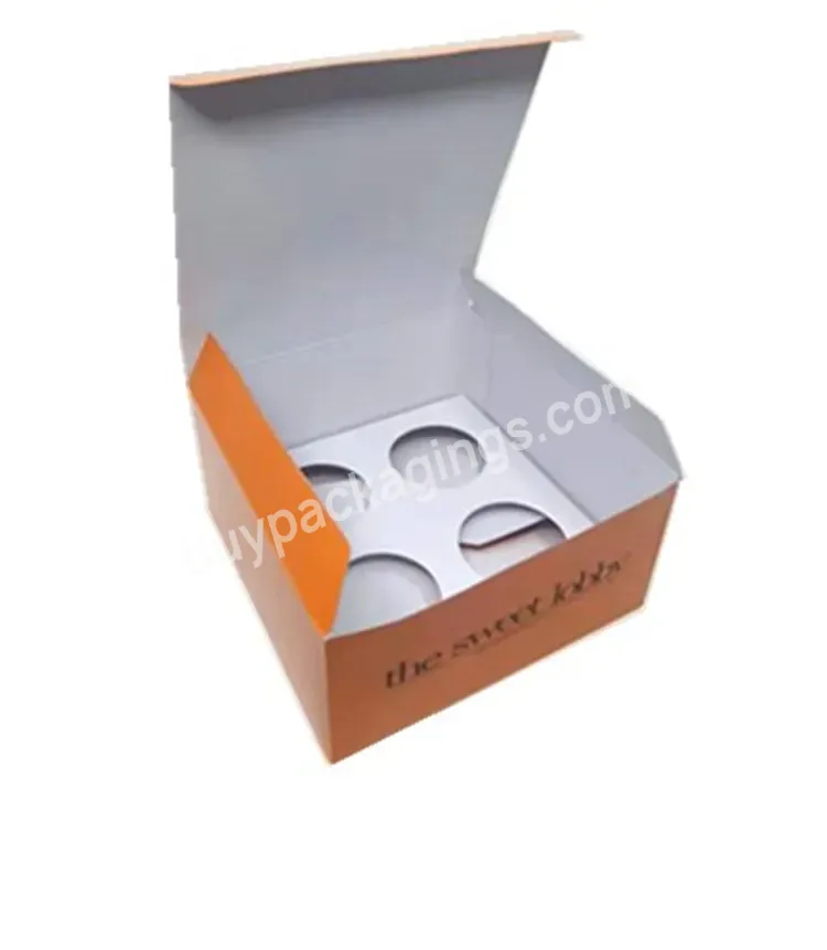 Custom Printed 12 Hole Cardboard Paper Cupcake Packaging Takeaway Square Fold Box