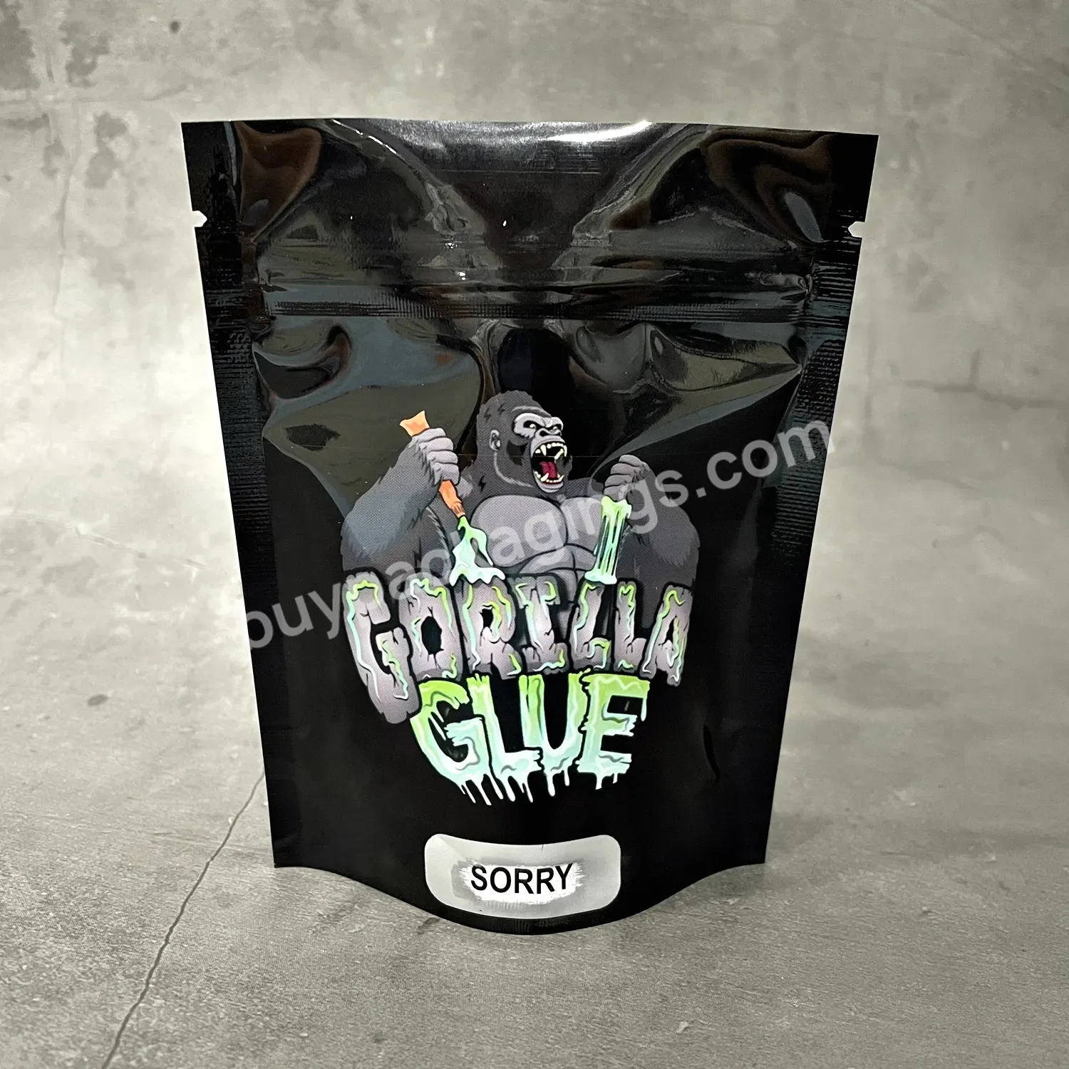 Custom Printed 1g 3.5g 7g 14g 28g Anti-fake Smell Proof Zip Lock Glossy Black Scratching Off Anti-counterfeiting Mylar Bags