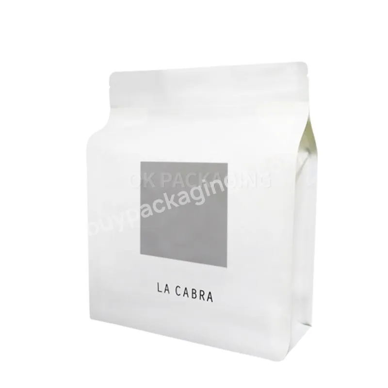 Custom Printed 250g 500g Pla Biodegradable Side Gusset Pouch Plastic Mylar Packaging Flat Bottom Coffee Bag With Valve